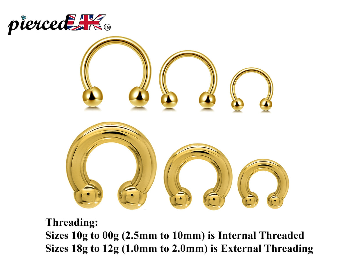 Gold Horseshoe Septum Ring: Surgical Steel Body Piercing