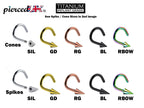 Titanium Spike Nose Ring: Cone Nostril Screw, 20g 18g 16g