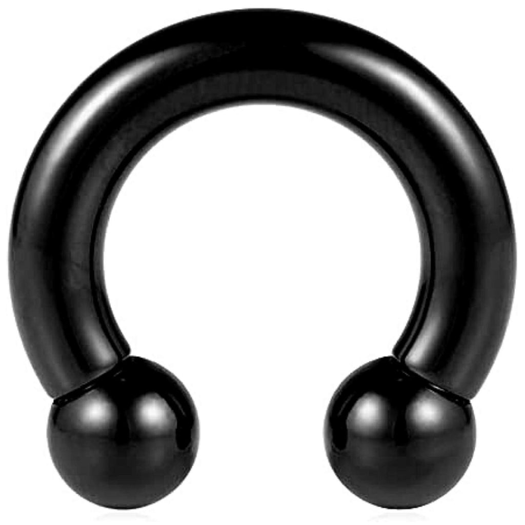 Black Surgical Steel Septum Ring: Horseshoe Style (6mm to 19mm)