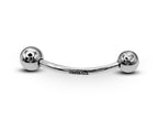 14K White Gold Curved Barbell: 16G Vertical Labret Piercing