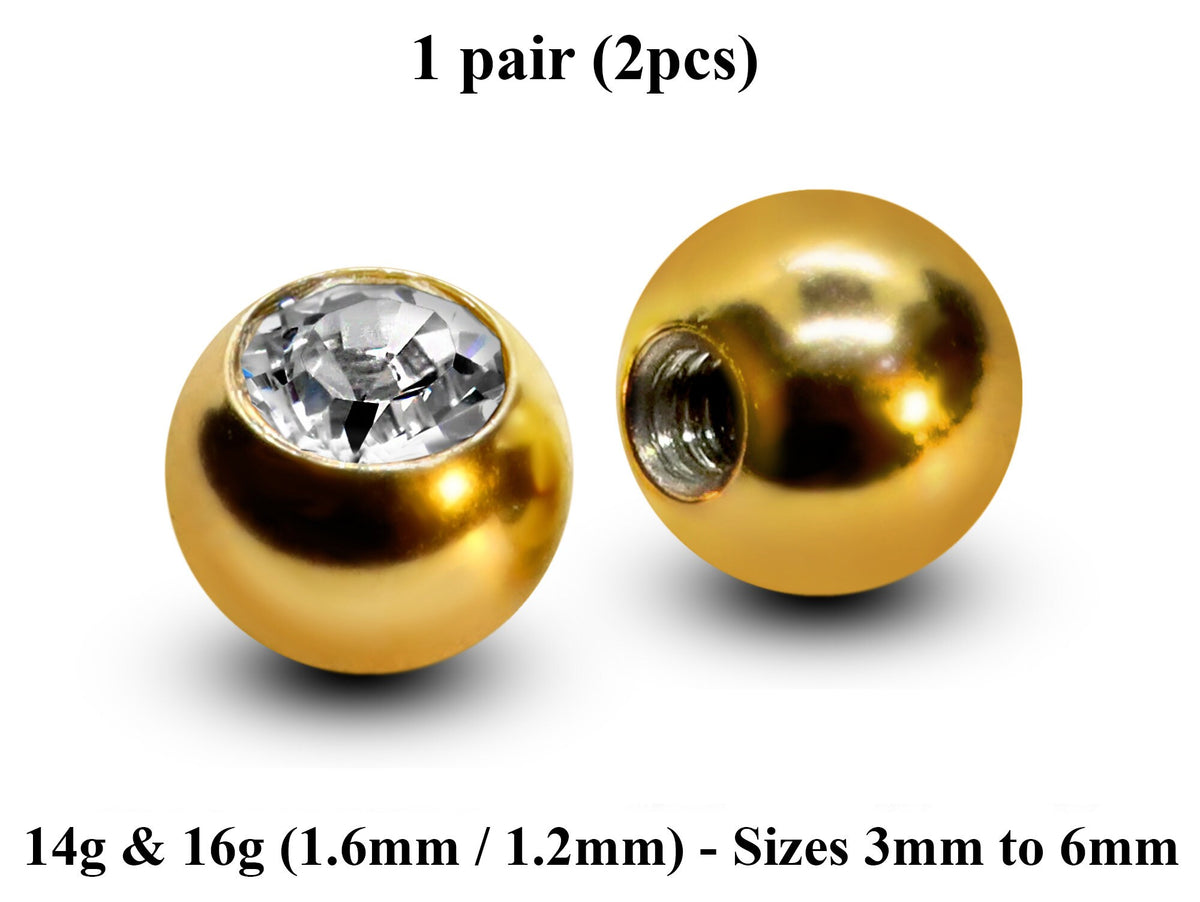 Gem Body Jewelry Replacement Balls: Surgical Steel Piercing (2pcs)
