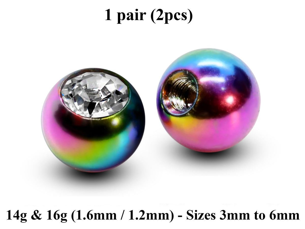 Gem Body Jewelry Replacement Balls: Surgical Steel Piercing (2pcs)
