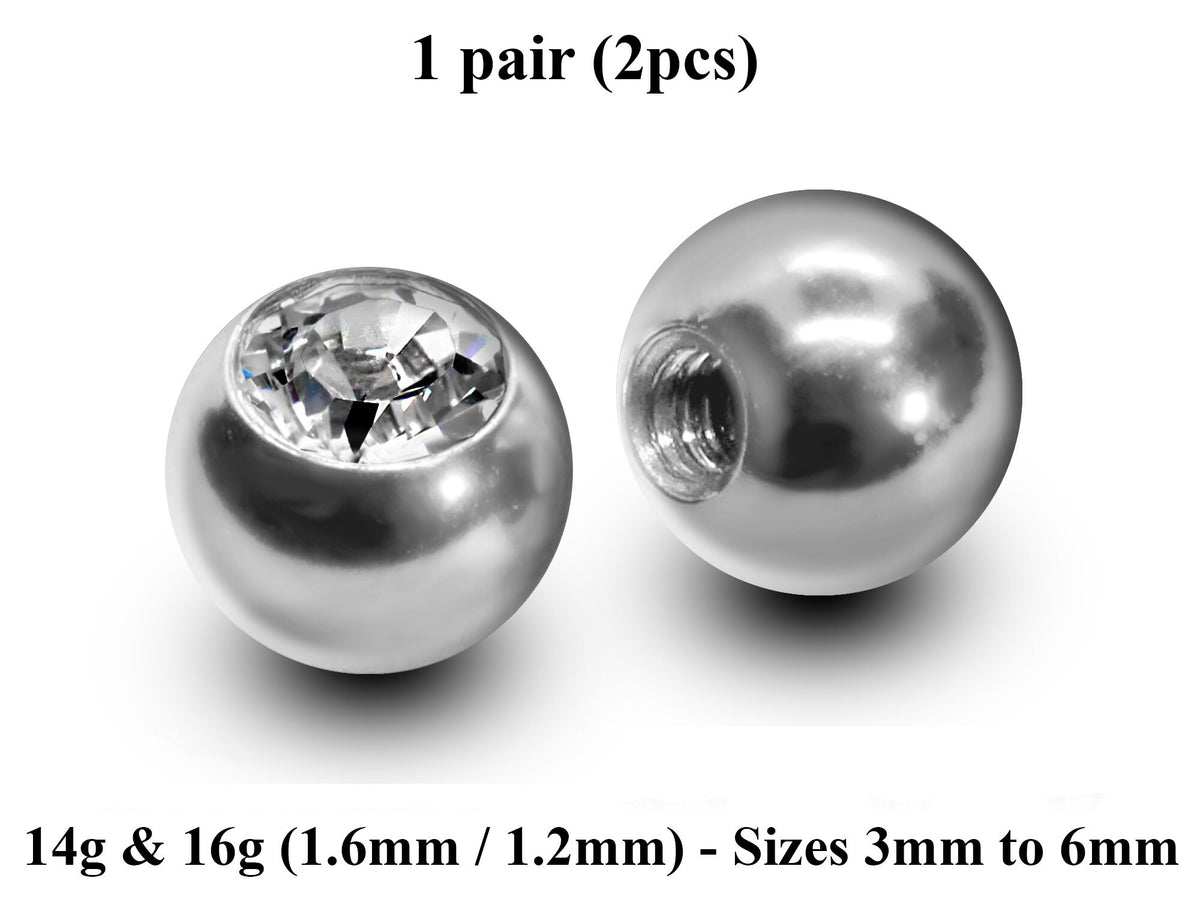 Gem Body Jewelry Replacement Balls: Surgical Steel Piercing (2pcs)