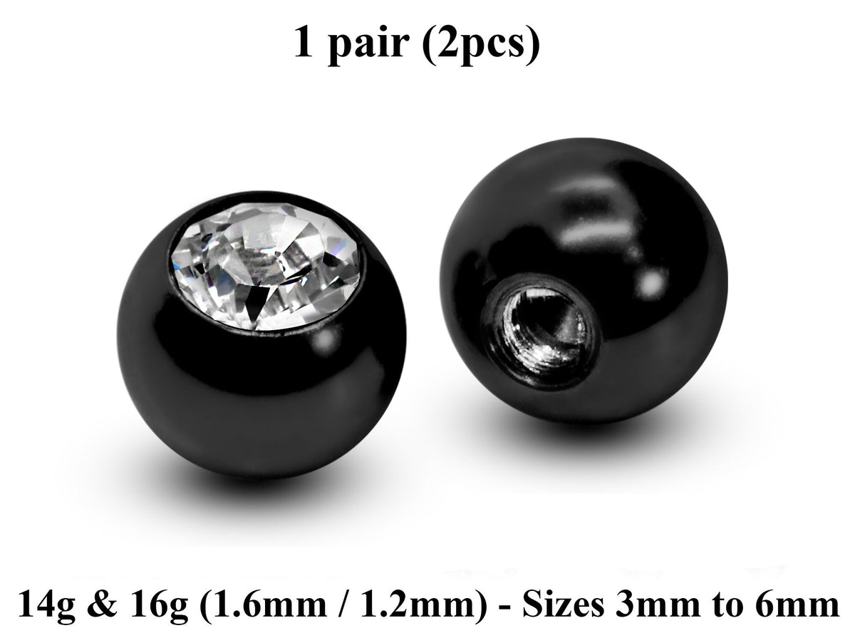 Gem Body Jewelry Replacement Balls: Surgical Steel Piercing (2pcs)