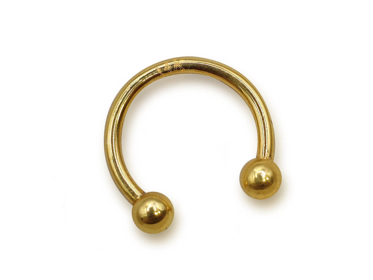 14K Gold Horseshoe Barbell: Septum, Helix, Lip Piercing