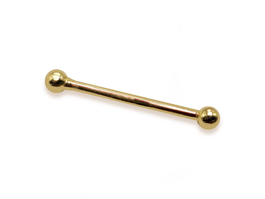 14K Gold Bendable Barbell: Eyebrow & Nose Piercing (22g, 20g)