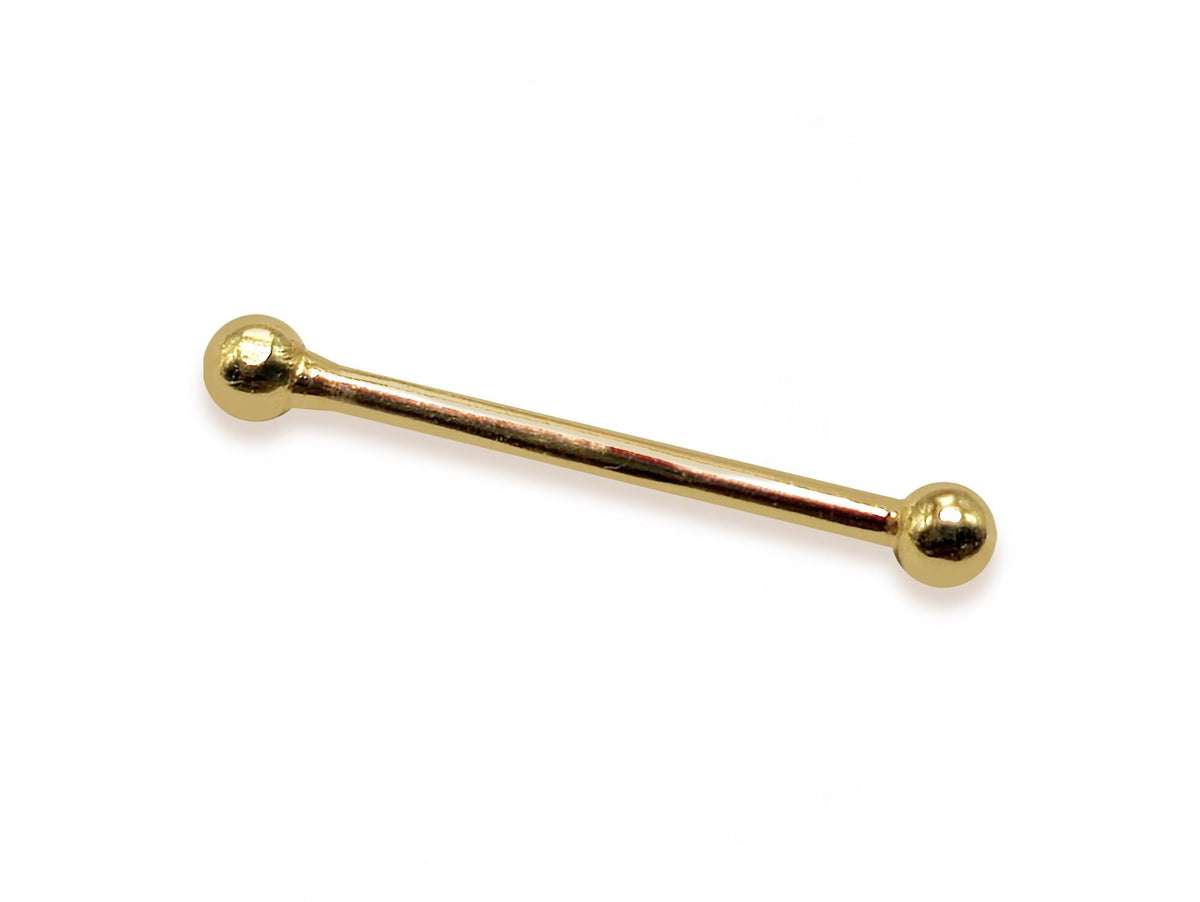 14K Gold Bendable Barbell: Eyebrow & Nose Piercing (22g, 20g)