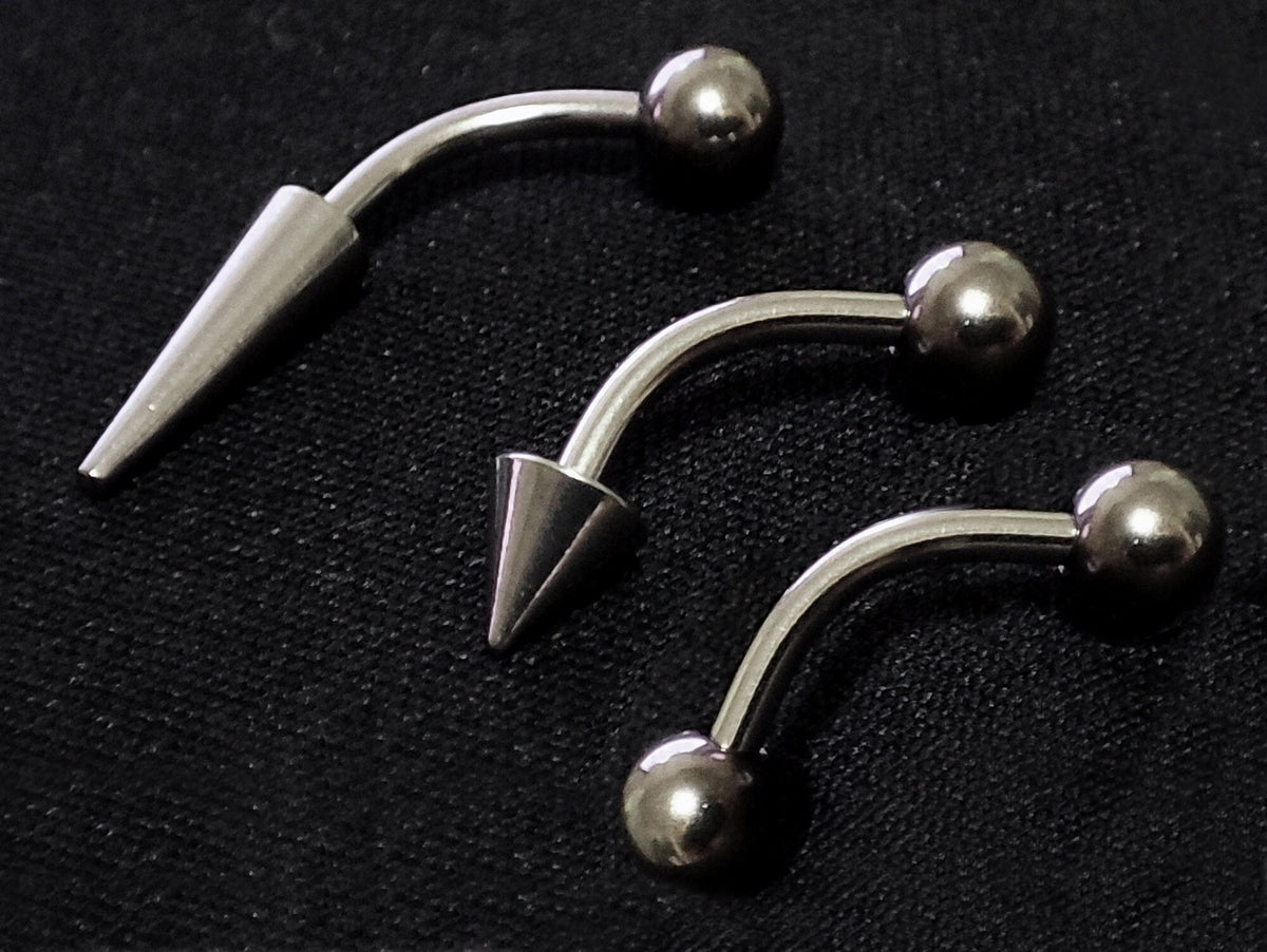 Titanium Curved Barbell: Vertical Labret, Eyebrow, Rook, Daith Piercing