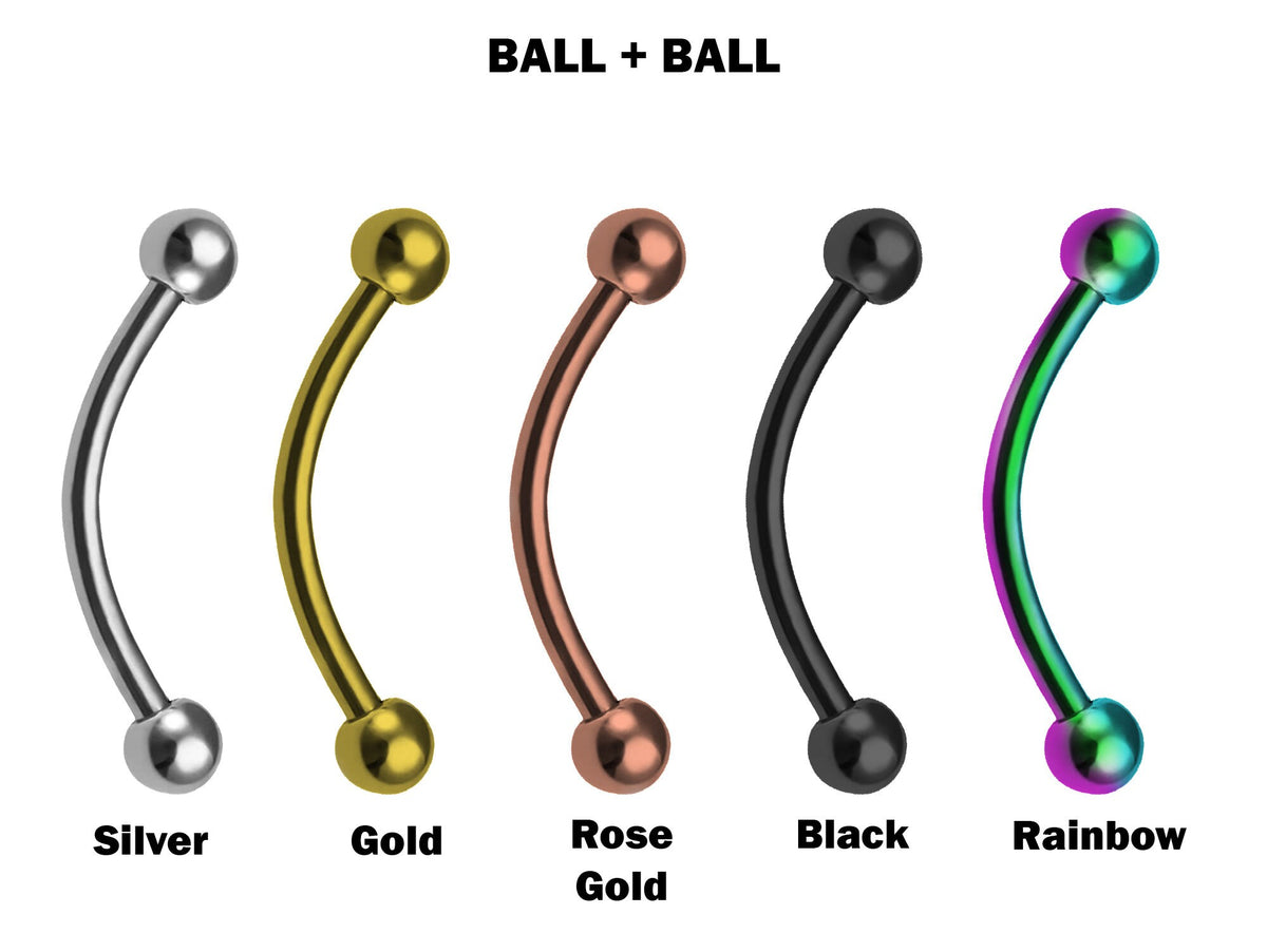 Titanium Curved Barbell: Vertical Labret, Eyebrow, Rook, Daith Piercing