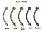 Titanium Curved Barbell: Vertical Labret, Eyebrow, Rook, Daith Piercing