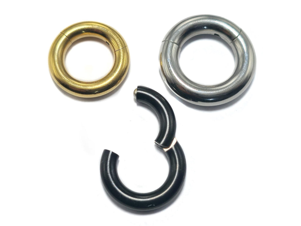 14K Gold, Titanium Prince Albert Piercing Segment Ring 12G 10G 8G 6G 4G 2G 1G 0G 00G Body Jewellery for Male Genitals, Nose Hoop - 1pc each order