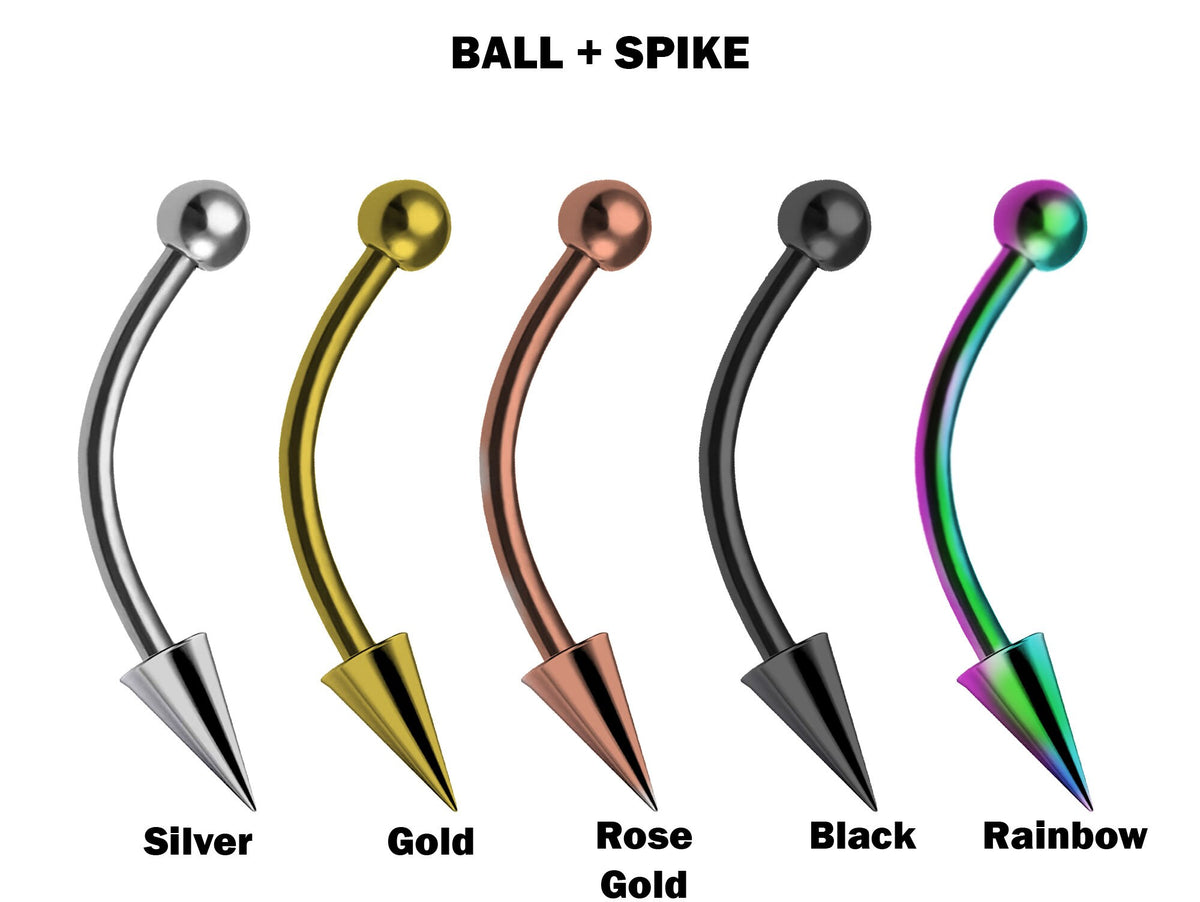 Titanium Curved Barbell: Vertical Labret, Eyebrow, Rook, Daith Piercing