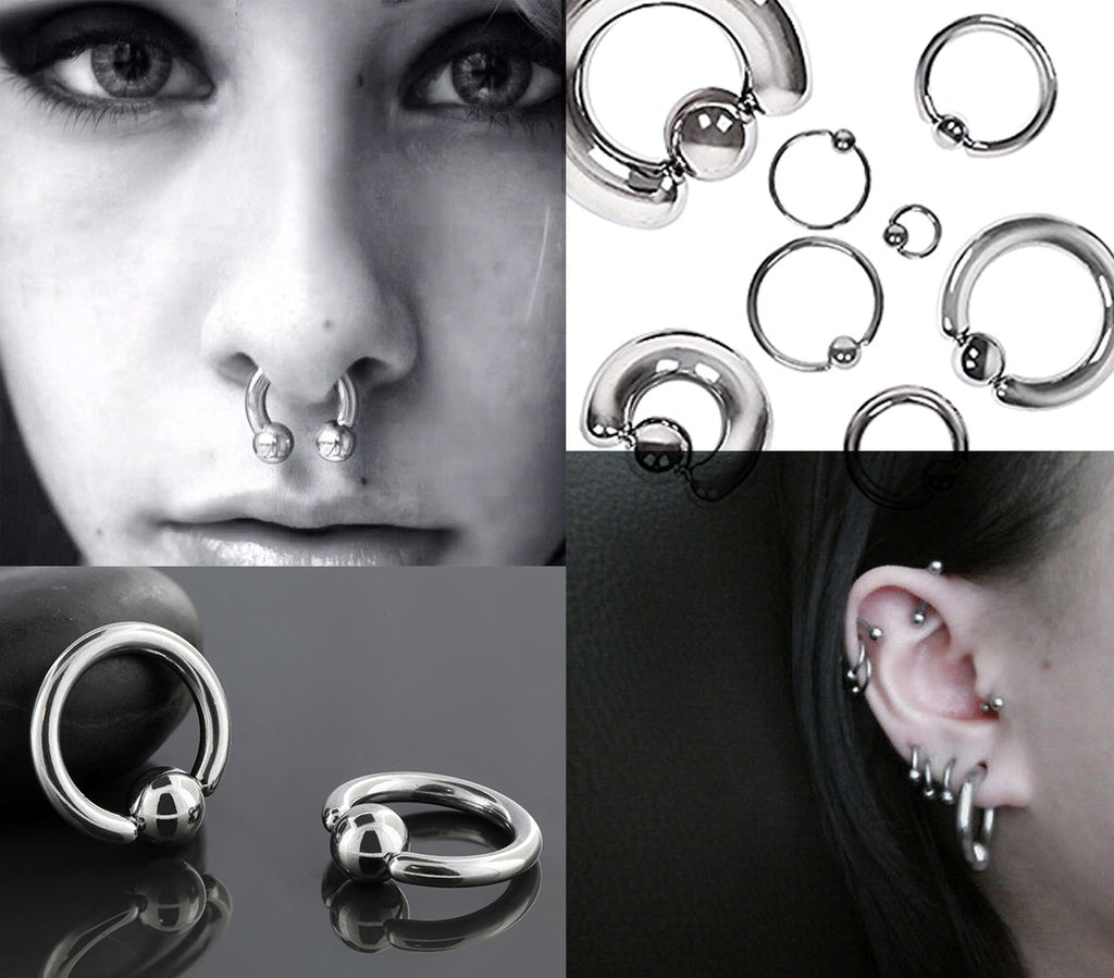 Surgical Steel Captive Bead Ring: Ball Closure Piercing - Multiple Colors