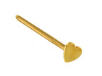 18K Gold Nose Stud: Dainty Crystal Heart Nose Ring