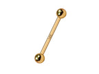14K Gold Barbell Piercing: 16G 14G Tongue, Nipple, Ear (6mm-24mm)