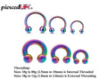 Rainbow Surgical Steel Horseshoe Septum Ring: 00G-18G (6mm-19mm)