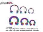 Rainbow Surgical Steel Horseshoe Septum Ring: 00G-18G (6mm-19mm)