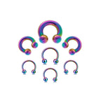 Rainbow Surgical Steel Horseshoe Septum Ring: 00G-18G (6mm-19mm)