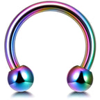 Rainbow Surgical Steel Horseshoe Septum Ring: 00G-18G (6mm-19mm)