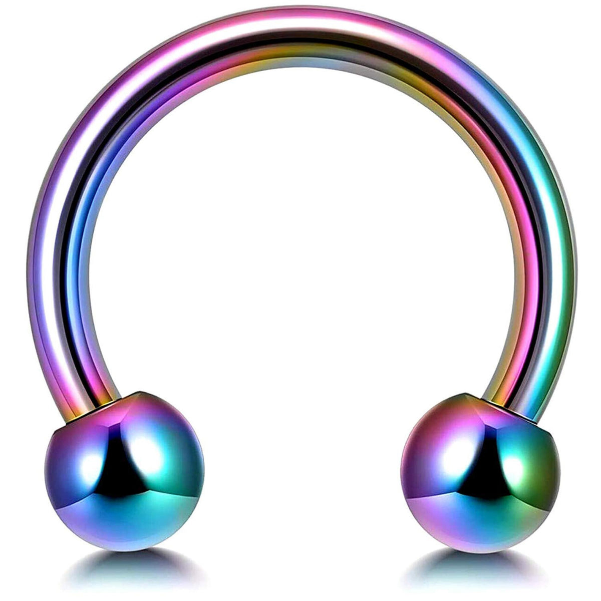 Rainbow Surgical Steel Horseshoe Septum Ring: 00G-18G (6mm-19mm)