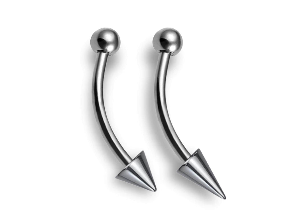 Spike Vertical Labret Piercing: 16g 14g Surgical Steel Curved Barbell