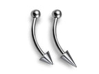 Spike Vertical Labret Piercing: 16g 14g Surgical Steel Curved Barbell