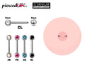 Titanium Nipple Barbell with CZ Crystals - 16g/14g Nipple Jewelry