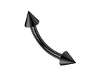 Spike Surgical Steel Curved Barbell: Daith, Eyebrow, Rook Piercing (18g-14g)