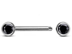 Titanium Nipple Barbell with CZ Crystals - 16g/14g Nipple Jewelry