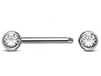 Titanium Nipple Barbell with CZ Crystals - 16g/14g Nipple Jewelry