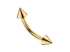 Spike Surgical Steel Curved Barbell: Daith, Eyebrow, Rook Piercing (18g-14g)
