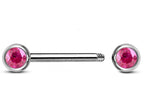 Titanium Nipple Barbell with CZ Crystals - 16g/14g Nipple Jewelry