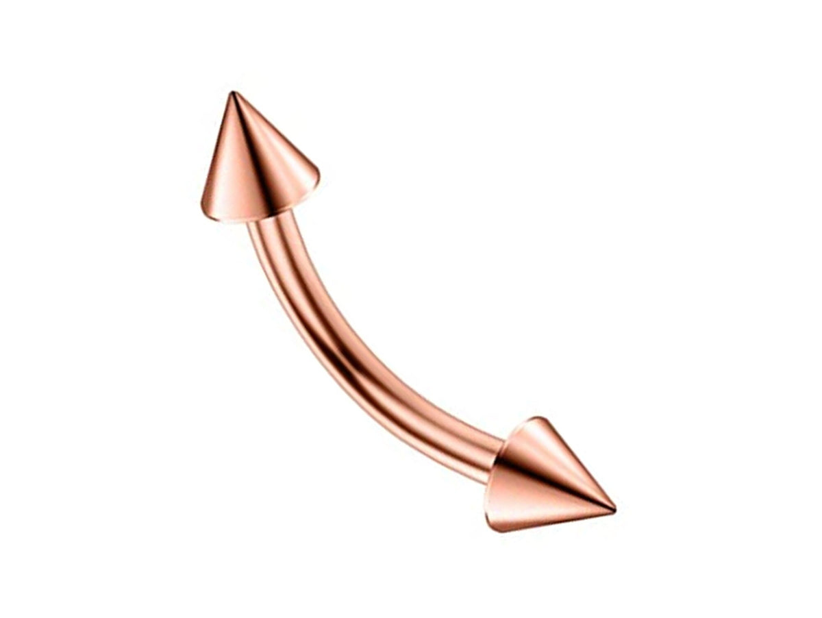 Spike Surgical Steel Curved Barbell: Daith, Eyebrow, Rook Piercing (18g-14g)