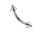 Spike Surgical Steel Curved Barbell: Daith, Eyebrow, Rook Piercing (18g-14g)
