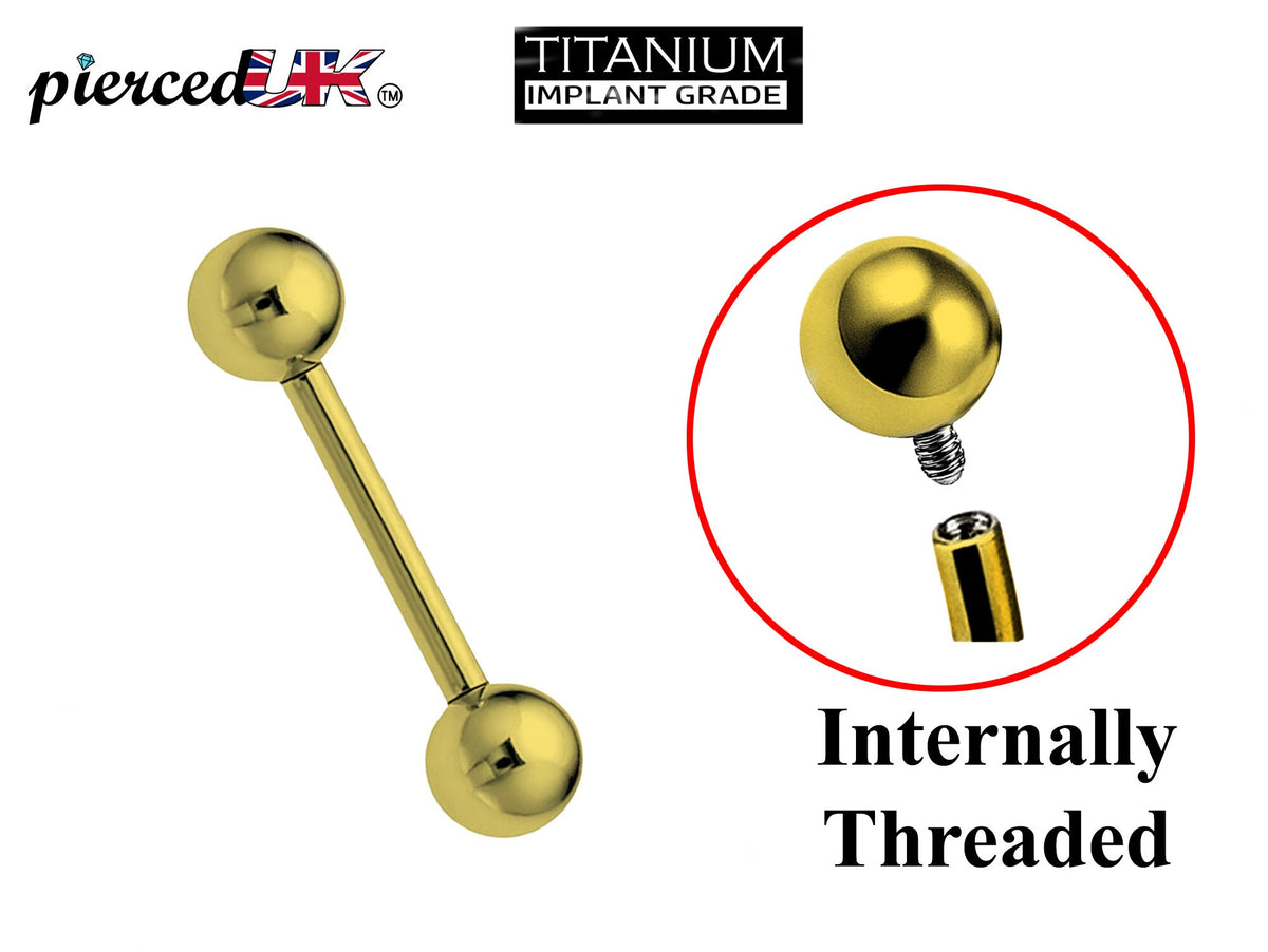 Titanium Internal Barbell Piercing: 16G 14G Tongue Ring
