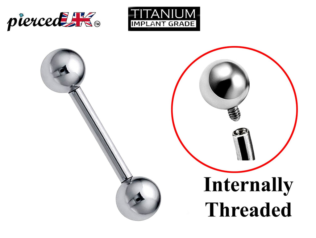 Titanium Internal Barbell Piercing: 16G 14G Tongue Ring