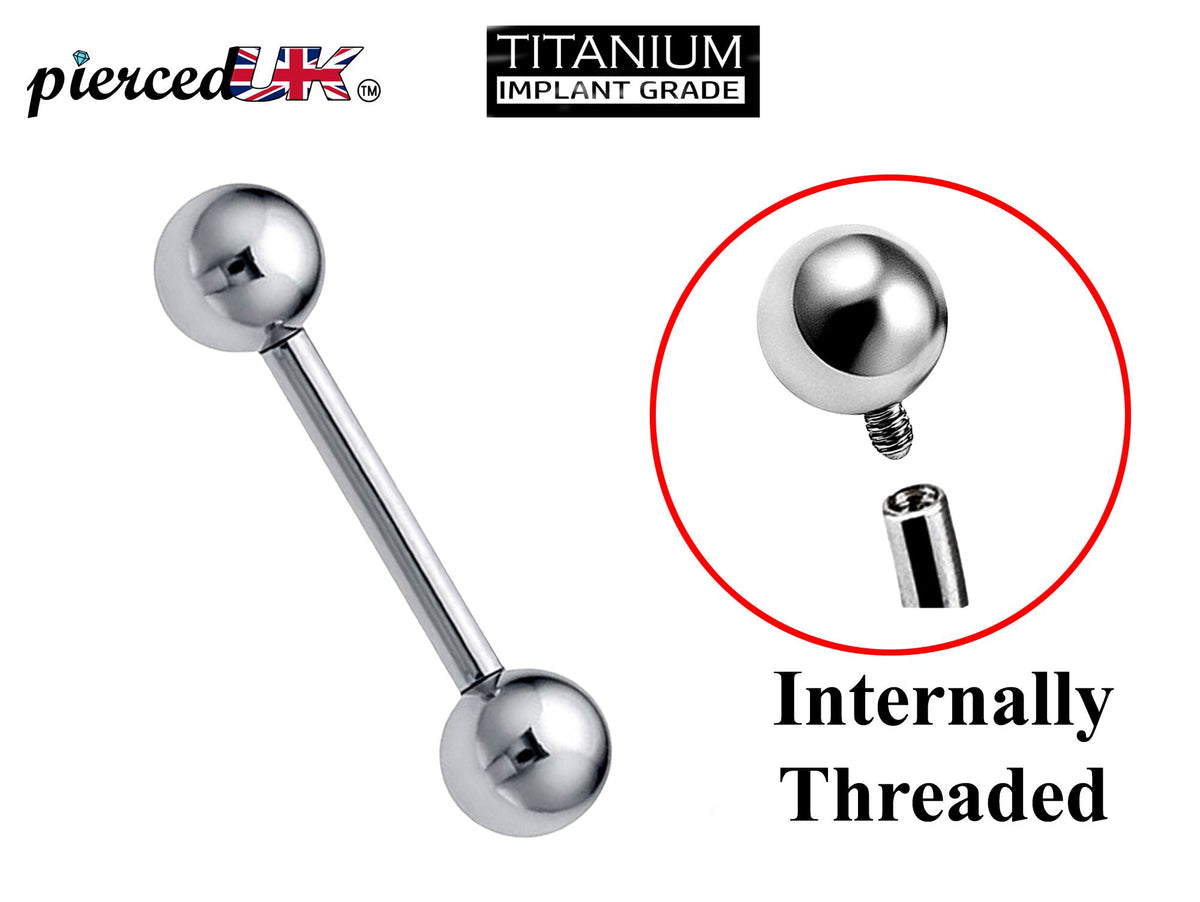 Titanium Internal Barbell Piercing: 16G 14G Tongue Ring