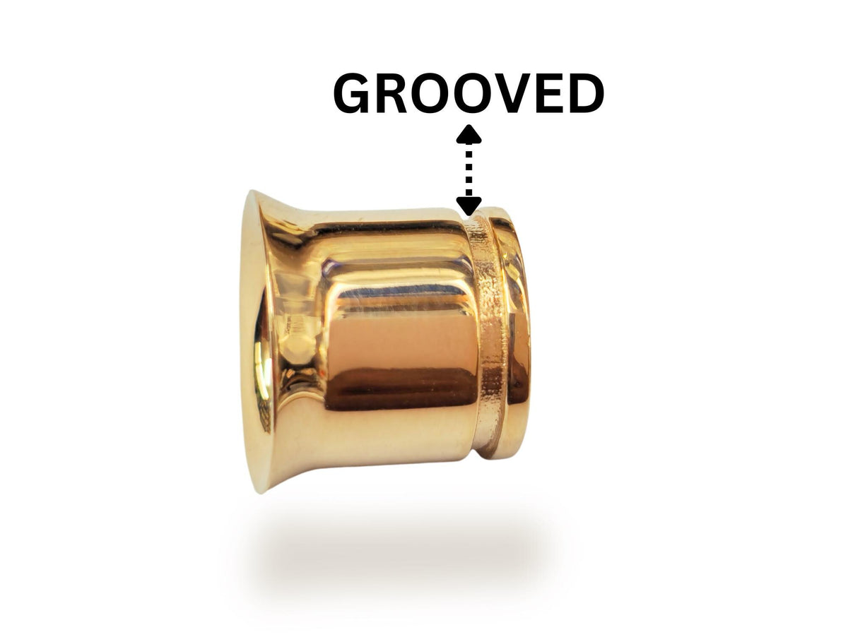 14K Solid Gold Flared Ear Plugs: Handmade Body Jewelry Gauges - 1 piece - Big guage ear Plugs