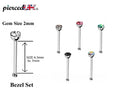 CZ Crystal Nose Bone Stud: Surgical Steel Nose Piercing 24g 20g 18g