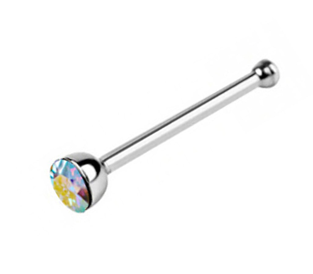 CZ Crystal Nose Bone Stud: Surgical Steel Nose Piercing 24g 20g 18g