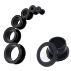 Titanium Steel Ear Tunnel Plug: 00g-12g Threaded Gauges