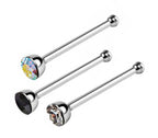 CZ Crystal Nose Bone Stud: Surgical Steel Nose Piercing 24g 20g 18g