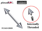 Titanium Spike Nipple Barbell: Internally Threaded Piercing Jewelry
