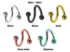 Titanium Spiral Barbell Piercing: Lip, Tongue, Nose, Cartilage - 16G 14G