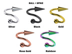 Titanium Spiral Barbell Piercing: Lip, Tongue, Nose, Cartilage - 16G 14G