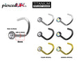 Titanium 18G Nose Stud: 2.5mm Crystal Inlay, 8mm Length