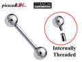 Titanium Barbell Industrial Piercing: Internally Threaded (16g, 14g)