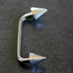 Titanium Spike Surface Piercing: Staple Barbell, Dermal Bar (16g/14g)