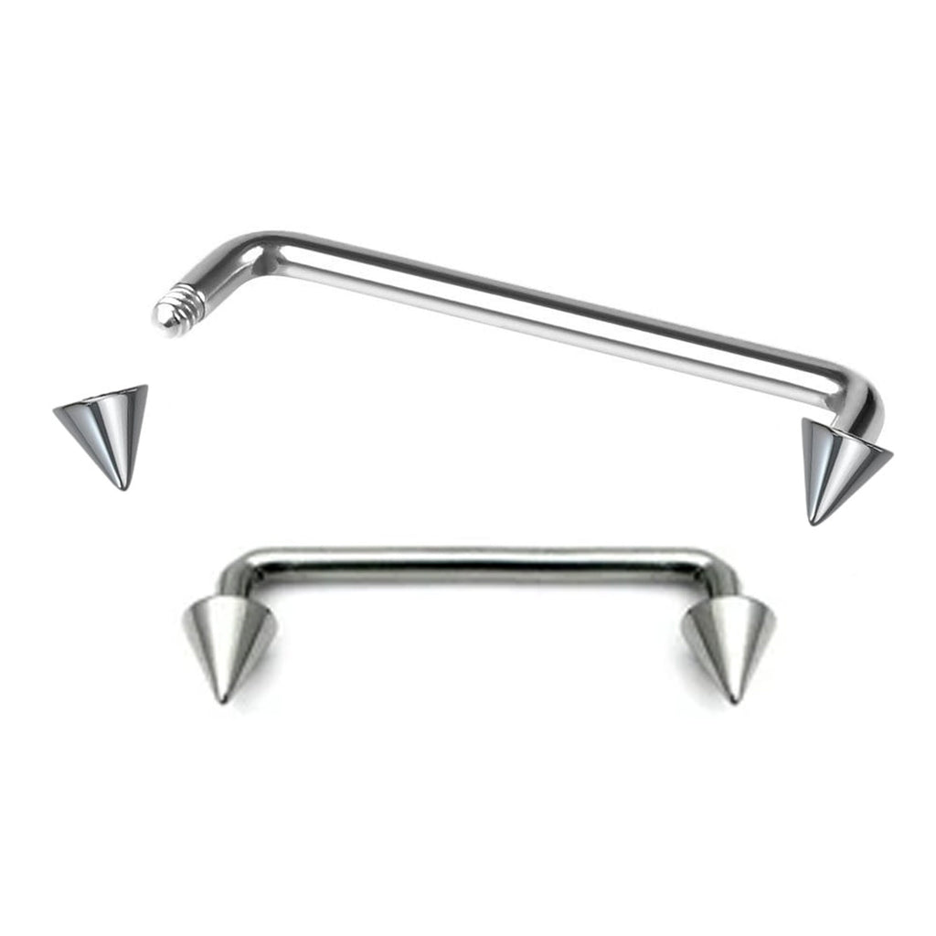 Titanium Spike Surface Piercing: Staple Barbell, Dermal Bar (16g/14g)