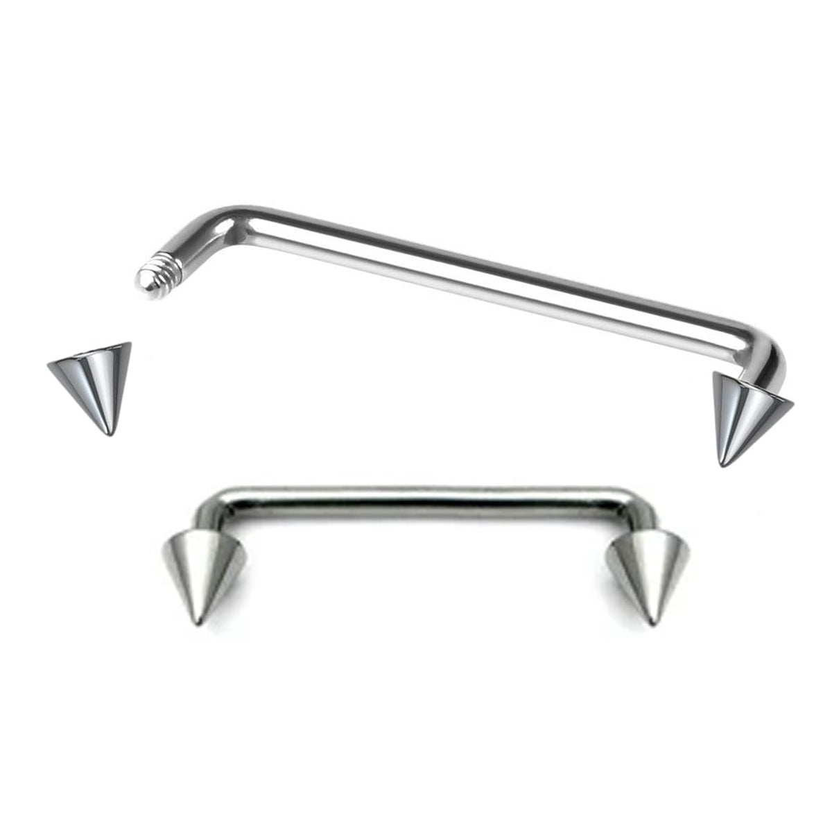 Titanium Spike Surface Piercing: Staple Barbell, Dermal Bar (16g/14g)